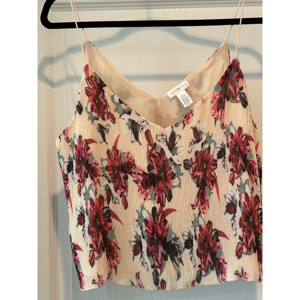Full Tilt Crop Tank Top XL Floral Beach Summer Coquette Coastal Y2K